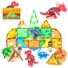 Asago Magnetic Tiles Dinosaurs Magnet Building Blocks Toys for Kids Ages 3-5 4-8 8-12 Creative Animals Educational Stack Tile Construction for Boys Girls Toddlers 5-7 Year Old to STEM Learning view 1