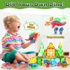 Asago Magnetic Tiles Dinosaurs Magnet Building Blocks Toys for Kids Ages 3-5 4-8 8-12 Creative Animals Educational Stack Tile Construction for Boys Girls Toddlers 5-7 Year Old to STEM Learning view 3