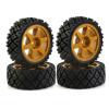 4PCS 1/10 On Road Wheels and Tires Compatible for Tamiya TT01/TT02/XV-01 Compatible for Kyosho FW06 Tires Crawler Mud Terrain Tires RC Rally Car Parts Accessories view 1
