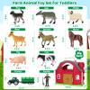 Farm Animals Toys for 1 2 3 4 5 Year old Toddlers Girls Boys, Big Red Barn Farm with Figures Animals and Tractor Toy for Kids, Farm Playset Educational Learning Toys, Ideal Christmas Birthday Gifts view 2