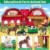 Farm Animals Toys for 1 2 3 4 5 Year old Toddlers Girls Boys, Big Red Barn Farm with Figures Animals and Tractor Toy for Kids, Farm Playset Educational Learning Toys, Ideal Christmas Birthday Gifts view 3