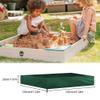 Outdoor Sandbox Cover, Waterproof Sunscreen Sandboxes Sandpit Cover Square Protective Cover Beach Sandbox Canopy with Drawstring for Sand and Toys Away (120 * 120CM, Black) view 2