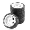 4pcs 1/10 RC Drift Car Wheels and Tires RC Tyres Hub Fit for HPI Fit for KYOSHO Fit for Tamiya 1/10 RC TT02 XV01 RC Replacement Parts Accessories Set(White) view 1
