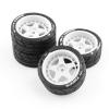 4pcs 1/10 RC Drift Car Wheels and Tires RC Tyres Hub Fit for HPI Fit for KYOSHO Fit for Tamiya 1/10 RC TT02 XV01 RC Replacement Parts Accessories Set(White) view 2