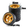 4pcs 1/10 RC Drift Car Wheels and Tires RC Tyres Hub Fit for HPI Fit for KYOSHO Fit for Tamiya 1/10 RC TT02 XV01 RC Replacement Parts Accessories Set(White) view 4