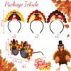 Xuhal 12 Pcs Thanksgiving Turkey Headbands and Sunglasses Thanksgiving Turkey Costume Accessories for Thanksgiving Day Party Favors Accessories Funny Creative Decoration view 3