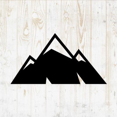 Mountains Decals Peel and Stick - Wall Vinyl Decals Stickers - Explore Hiking Snow Outdoor Adventure Forest Rocky Silhouette - Car Window Truck Laptop - Store Cafe Bar Kids Room Decor DWSV17429