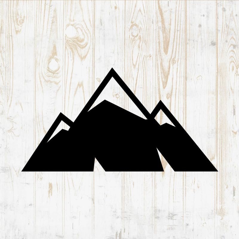 Mountains Decals Peel and Stick - Wall Vinyl Decals Stickers - Explore Hiking Snow Outdoor Adventure Forest Rocky Silhouette - Car Window Truck Laptop - Store Cafe Bar Kids Room Decor DWSV17429