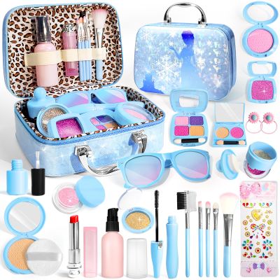 INNOCHEER Pretend Makeup for Toddlers, Fake Play Makeup for Little Girls, Frozen Toy Makeup Set for Girls, Birthday Christmas Princess Gifts Toddler Girl Toys Age 3 4 5 6 7 8 (Not Real Makeup)