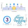HexinYigjly Children's birthday crowns, changeable numbers 0-9, 3D stickers, fabric crown gifts for boys and girls, party decorations (blue) view 2