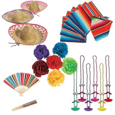 Fun Express Fiesta Accessory Wearables Kit 144 Pieces