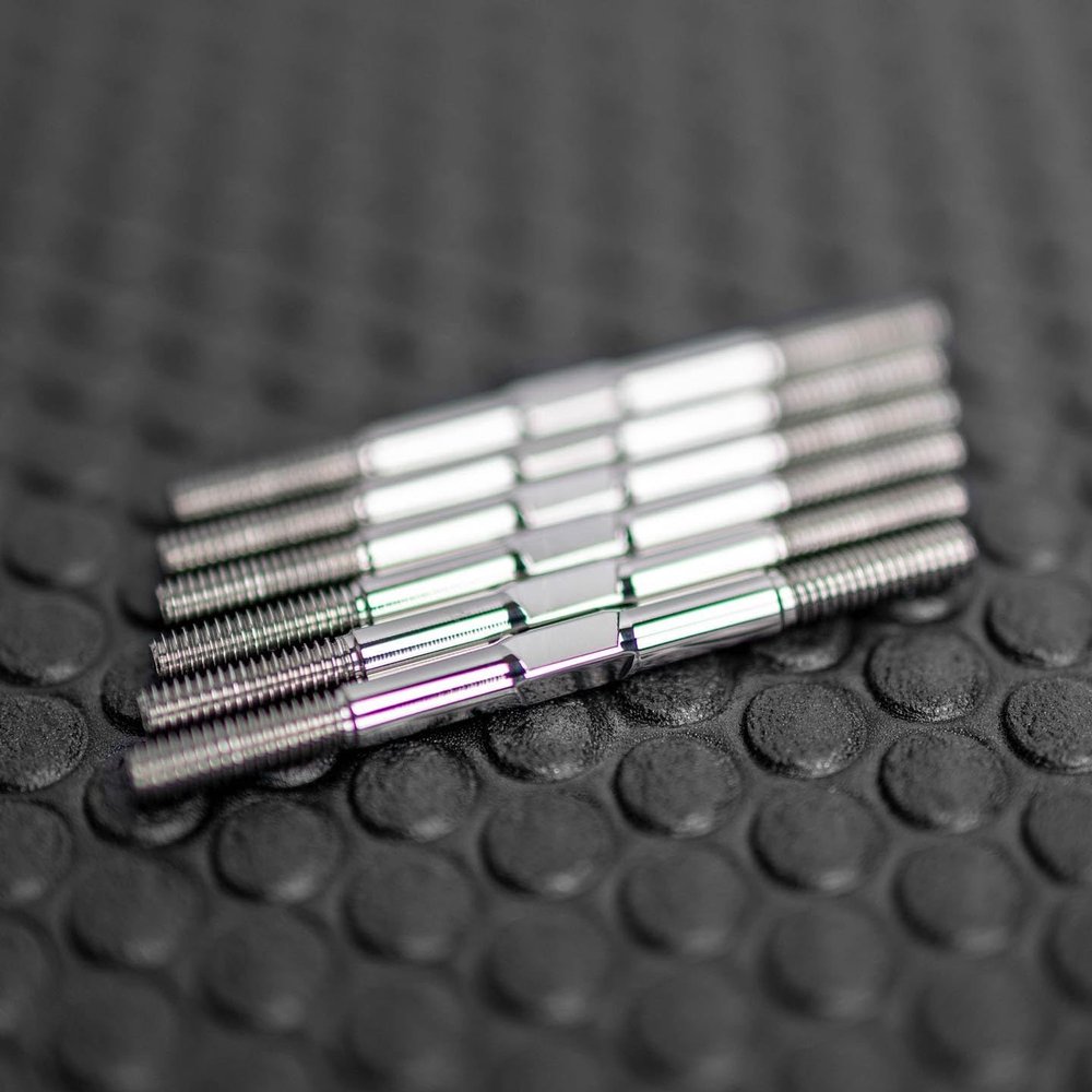 1Up Racing 740812 - Pro Duty Titanium Turnbuckles for AE B74.2/74.2D, Polished