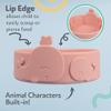 Nuby Animal Friend Silicone Round Bowl - Toddler Bowl - 6+ Months - Pink Whale Bowl view 3