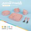 Nuby Animal Friend Silicone Round Bowl - Toddler Bowl - 6+ Months - Pink Whale Bowl view 4