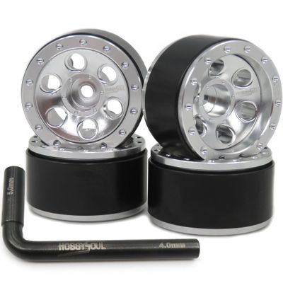 hobbysoul Adjustable Offset 1.0 Beadlock Wheels Rims, Heavy 1.0 Wheels for 1/18 TRX4M Axial SCX24 90081 & Other 1/24 RC Micro Crawler, (4-Pack)