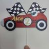 Fast 1 2 3 Cake Topper DIY Race Car Bithday Decoration with Race Car Checkered Flag DIY Letter Number for Race Car Driver Checkered Racing Themed Party view 3