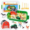 Carolart Farm Sensory BinFarm Animals Sand Kit with Sensory SandBarn Sandbox with TractorSensory Play Sand Set for Kids 3 4 5 6 7 view 1