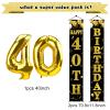 32Pcs 40th Birthday Decorations Kit for Men Women, Black Gold Happy 40 Birthday Banner Balloons Hanging Swirls Kit Party Supplies, Forty Year Old Birthday Backdrop Props Sign Decor view 2