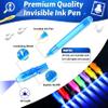 Joycover 24 PCS Invisible Ink Pen with UV Light for Kids, Spy Pens and NotebookBirthday Party Favors for Kids 4-8, School Prize Goodie Bag Stuffers, UV Pen for Secret Message Escape Room view 2
