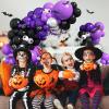Jobkoo Purple Black Silver Balloon Arch, Metallic Silver Dark Purple Black Balloons Purple Black Party Balloon Garland Kit Black Purple Helium Balloon Kit for Graduation Birthday Halloween Party Decor view 4
