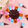 80 Pcs Mini Realistic Artificial Ice Cream Cone Adorable Ice Cream Cone Pretend Play Food Dollhouse Refrigerator Supplies Simulation Cone Light Clay Crisp Cone Cream Gel Food Play Accessories view 3
