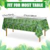 12Pack Animal Safari Tablecloth Jungle Animal Zoo Theme Party Table Cloth Leopard Tiger Zebra Giraffe Palm Leaf Print Table Cover for Jungle Safari Birthday Baby Shower Party Decorations (Six Styles) view 2