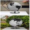 POCHY Practical Globe Educational Globe Metallic Black and White World Globes Chinese and English Geographic Globes for Great Decorations Gift Beautifully Decor view 3