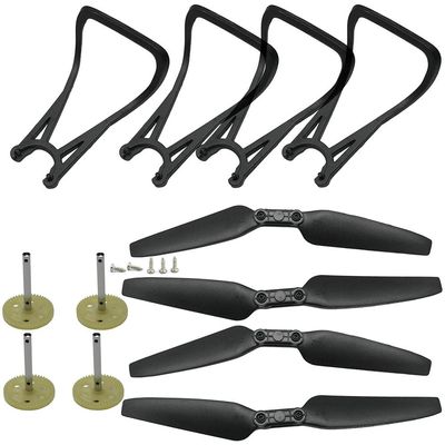 INLIMA Rc Quadcopter Spare Parts for S162 JD-22S JD22S E520 E520S GPS Drone Accessories Gears Protector Propeller Blades Guards Motor Drone Accessories (Color : Guards Gears Blades)