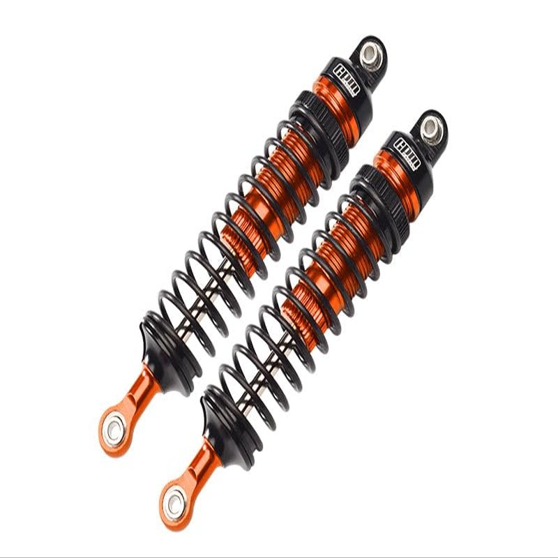 Aluminum 6061-T6 Front Adjustable Spring Dampers (102mm) for LOSI 1/10 Hammer Rey U4 Rock Racer-LOS03030 Upgrades - Orange