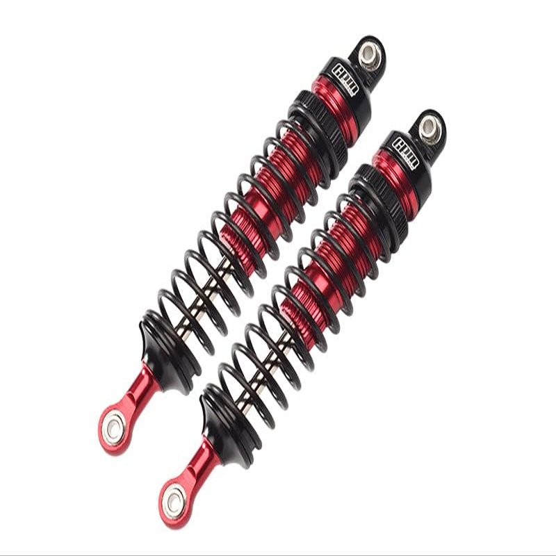 Aluminum 6061-T6 Front Adjustable Spring Dampers (102mm) for LOSI 1/10 Hammer Rey U4 Rock Racer-LOS03030 Upgrades - Red