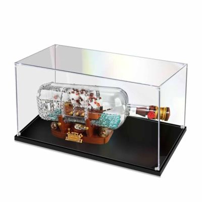 Acrylic Display Case for #21313 Ship in a Bottle,Dustproof Transparent Clear Display Box Showcase for #21313 (The Model NOT Included)(3mm)