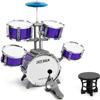M SANMERSEN Kids Toys Jazz Drum Set - Upgraded Rock Drum Kit with Stool Musical Instruments Educational Birthday Christmas Toys Gifts for Toddlers Child Boys Girls Aged 3 4 5 6 7 8 Year Old view 1