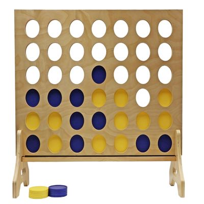 Tailgating Pros Premium Giant Four in a Row with Carrying Case - Jumbo Oversized Outdoor Yard Game - Connect Multiple Pucks in a Row to Win - Many Puck Colors Available!