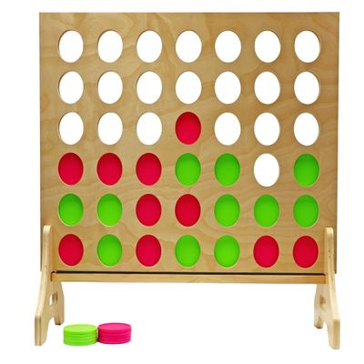Tailgating Pros Premium Giant Four in a Row with Carrying Case - Jumbo Oversized Outdoor Yard Game - Connect Multiple Pucks in a Row to Win - Many Puck Colors Available!