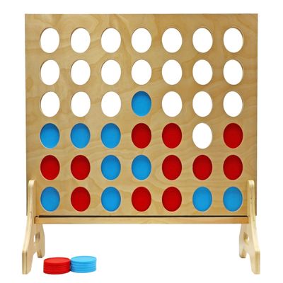 Tailgating Pros Premium Giant Four in a Row with Carrying Case - Jumbo Oversized Outdoor Yard Game - Connect Multiple Pucks in a Row to Win - Many Puck Colors Available!