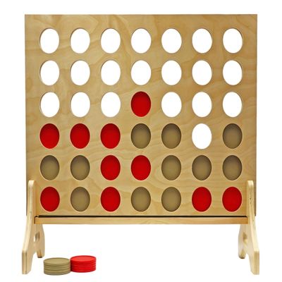 Tailgating Pros Premium Giant Four in a Row with Carrying Case - Jumbo Oversized Outdoor Yard Game - Connect Multiple Pucks in a Row to Win - Many Puck Colors Available!