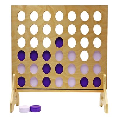 Tailgating Pros Premium Giant Four in a Row with Carrying Case - Jumbo Oversized Outdoor Yard Game - Connect Multiple Pucks in a Row to Win - Many Puck Colors Available!