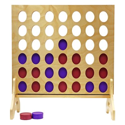 Tailgating Pros Premium Giant Four in a Row with Carrying Case - Jumbo Oversized Outdoor Yard Game - Connect Multiple Pucks in a Row to Win - Many Puck Colors Available!