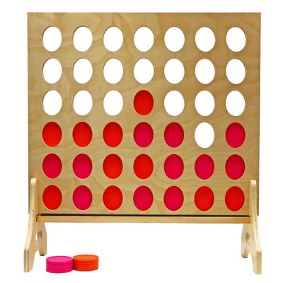 Tailgating Pros Premium Giant Four in a Row with Carrying Case - Jumbo Oversized Outdoor Yard Game - Connect Multiple Pucks in a Row to Win - Many Puck Colors Available!
