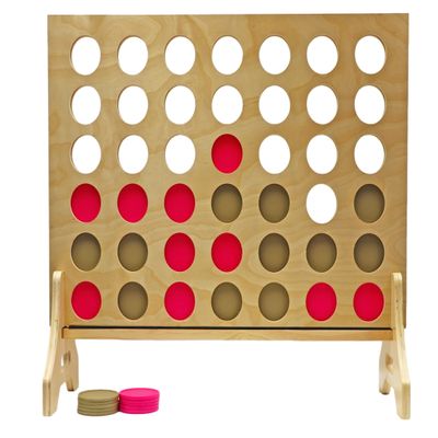 Tailgating Pros Premium Giant Four in a Row with Carrying Case - Jumbo Oversized Outdoor Yard Game - Connect Multiple Pucks in a Row to Win - Many Puck Colors Available!