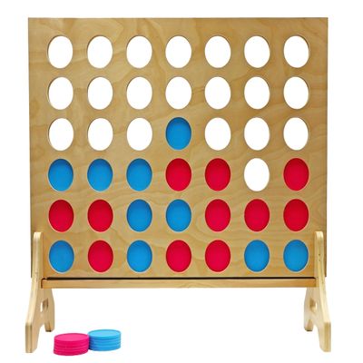 Tailgating Pros Premium Giant Four in a Row with Carrying Case - Jumbo Oversized Outdoor Yard Game - Connect Multiple Pucks in a Row to Win - Many Puck Colors Available!