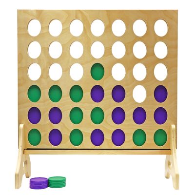 Tailgating Pros Premium Giant Four in a Row with Carrying Case - Jumbo Oversized Outdoor Yard Game - Connect Multiple Pucks in a Row to Win - Many Puck Colors Available!