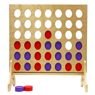 Tailgating Pros Premium Giant Four in a Row with Carrying Case - Jumbo Oversized Outdoor Yard Game - Connect Multiple Pucks in a Row to Win - Many Puck Colors Available!