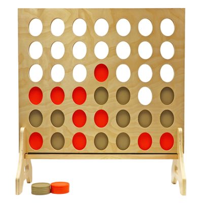 Tailgating Pros Premium Giant Four in a Row with Carrying Case - Jumbo Oversized Outdoor Yard Game - Connect Multiple Pucks in a Row to Win - Many Puck Colors Available!