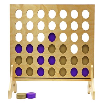 Tailgating Pros Premium Giant Four in a Row with Carrying Case - Jumbo Oversized Outdoor Yard Game - Connect Multiple Pucks in a Row to Win - Many Puck Colors Available!