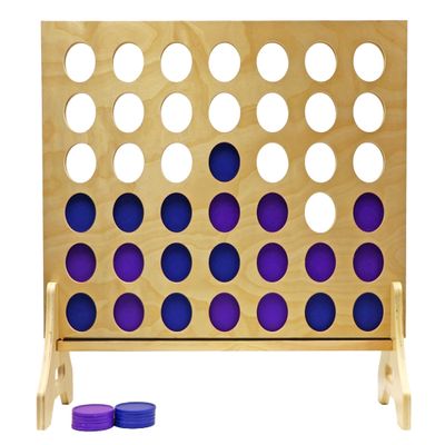 Tailgating Pros Premium Giant Four in a Row with Carrying Case - Jumbo Oversized Outdoor Yard Game - Connect Multiple Pucks in a Row to Win - Many Puck Colors Available!