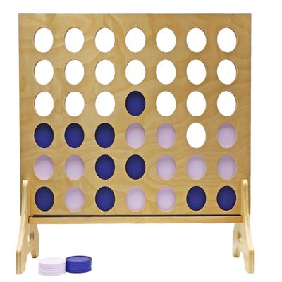 Tailgating Pros Premium Giant Four in a Row with Carrying Case - Jumbo Oversized Outdoor Yard Game - Connect Multiple Pucks in a Row to Win - Many Puck Colors Available!