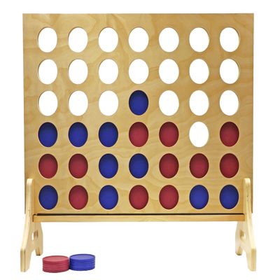 Tailgating Pros Premium Giant Four in a Row with Carrying Case - Jumbo Oversized Outdoor Yard Game - Connect Multiple Pucks in a Row to Win - Many Puck Colors Available!