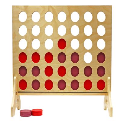 Tailgating Pros Premium Giant Four in a Row with Carrying Case - Jumbo Oversized Outdoor Yard Game - Connect Multiple Pucks in a Row to Win - Many Puck Colors Available!