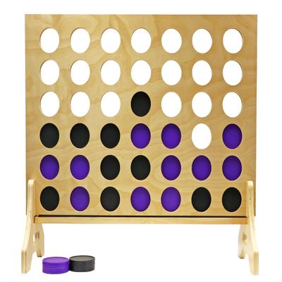 Tailgating Pros Premium Giant Four in a Row with Carrying Case - Jumbo Oversized Outdoor Yard Game - Connect Multiple Pucks in a Row to Win - Many Puck Colors Available!